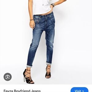 Diesel Fayza-Evo Relaxed Boyfriend Jeans | Low Waist Tapered Leg Distressed 27